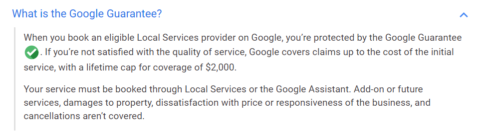 What is the Google Guarantee